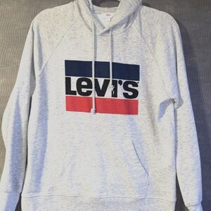 Levi’s Men’s Graphic Logo Relaxed Fit Hoodie Small Gray Skater